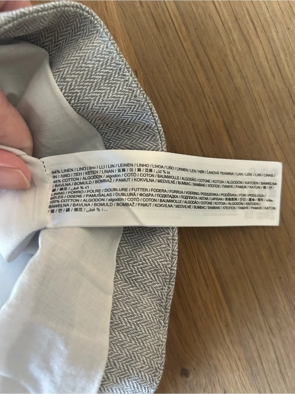 Mango Linen Blend Wide-Leg Pants— Light Gray- EUC